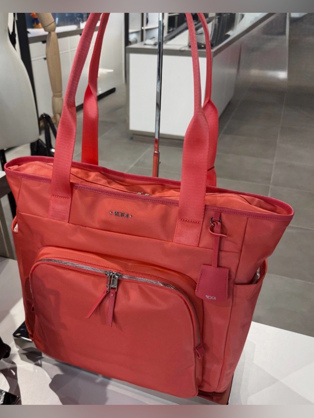 NEW Tumi Voyageur JETT 19.5” Carryall Tote Laptop Bag - BRIGHT CORAL with SILVER
